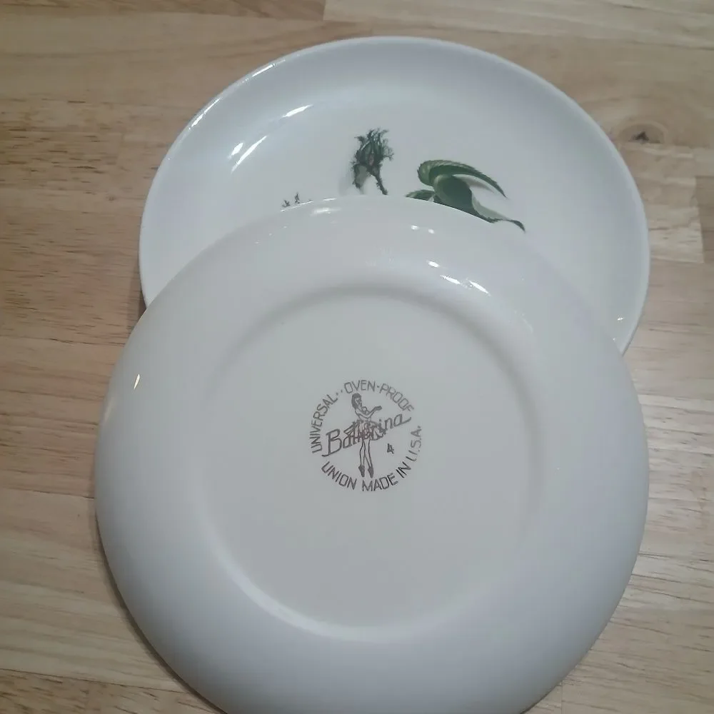 Set of 2 Vintage 50's Universal Ballerina Moss Rose 7